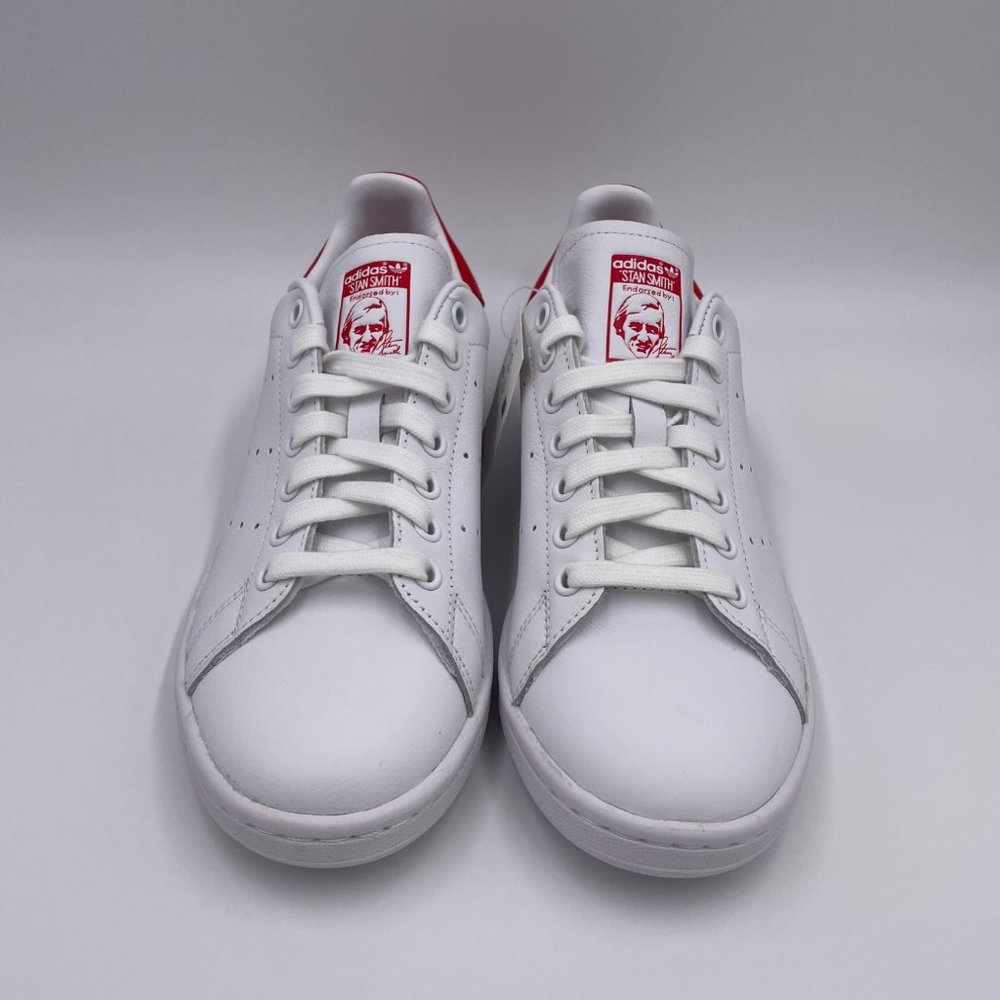 adidas Stan Smith White/ Red Womens Shoes - Picture 3 of 8